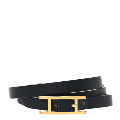 Hermes Chamonix Hapi 3 MM Triple Tour Wrap Bracelet Black 1 of 6