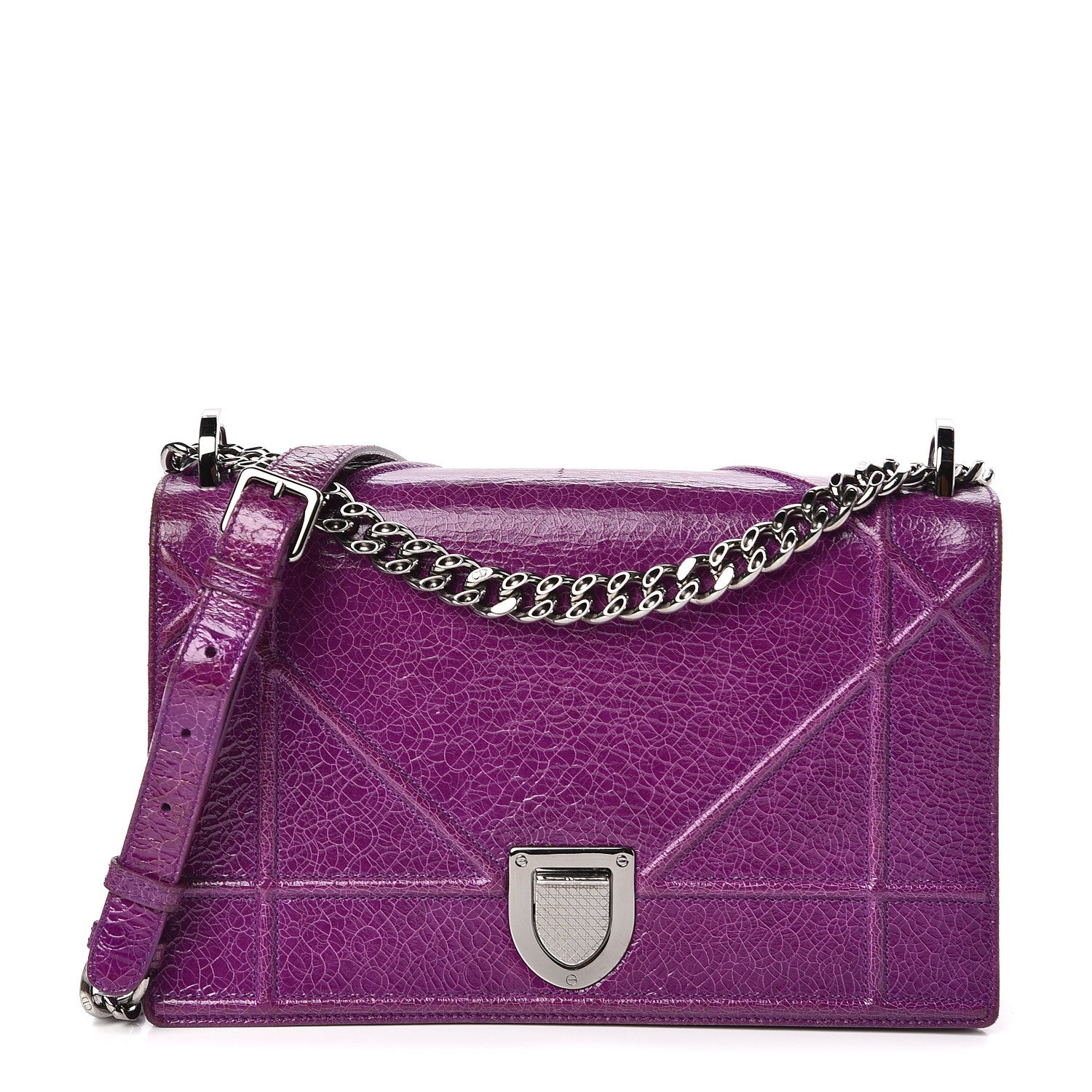 Christian Dior Ceramic Effect Deerskin Medium Diorama Flap Bag Purple 1 of 10