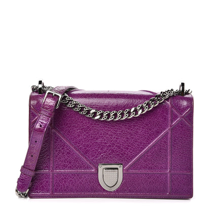 Christian Dior Ceramic Effect Deerskin Medium Diorama Flap Bag Purple 1 of 10