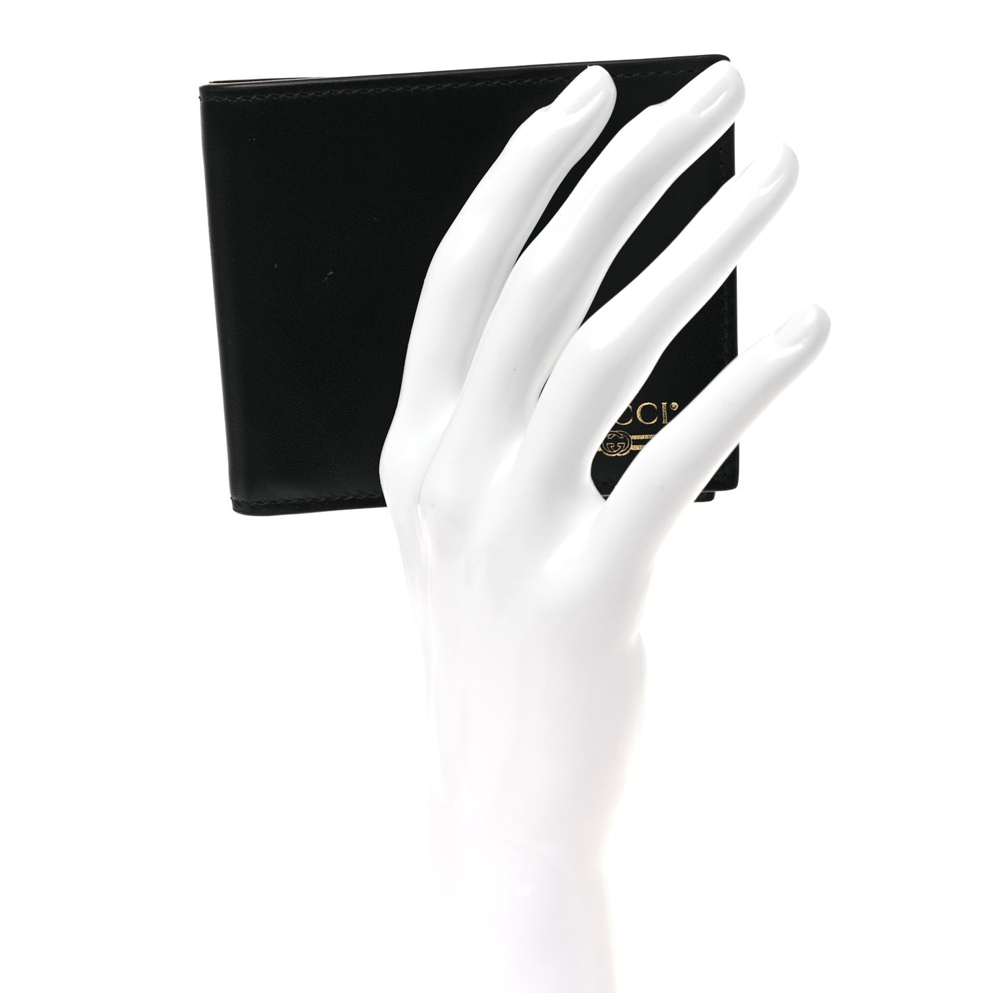 Plutone Calfskin Logo Bi-Fold Wallet Black