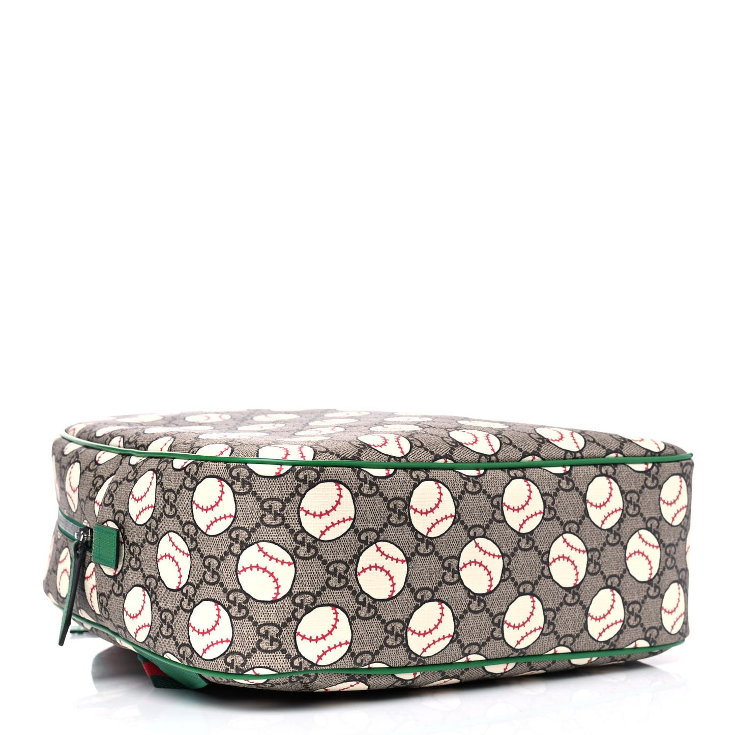 GG Supreme Monogram Baseballs Web Childrens Backpack Green