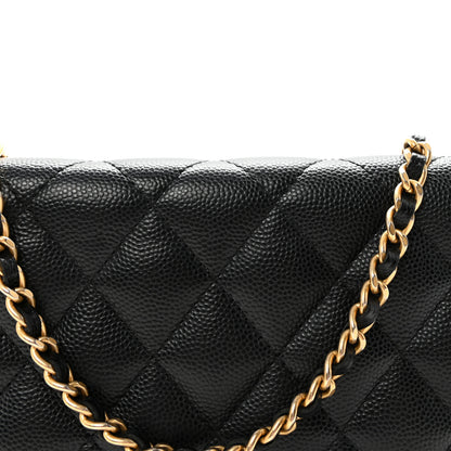 Chanel Caviar Quilted Boy Wallet On Chain WOC Black 9 of 11