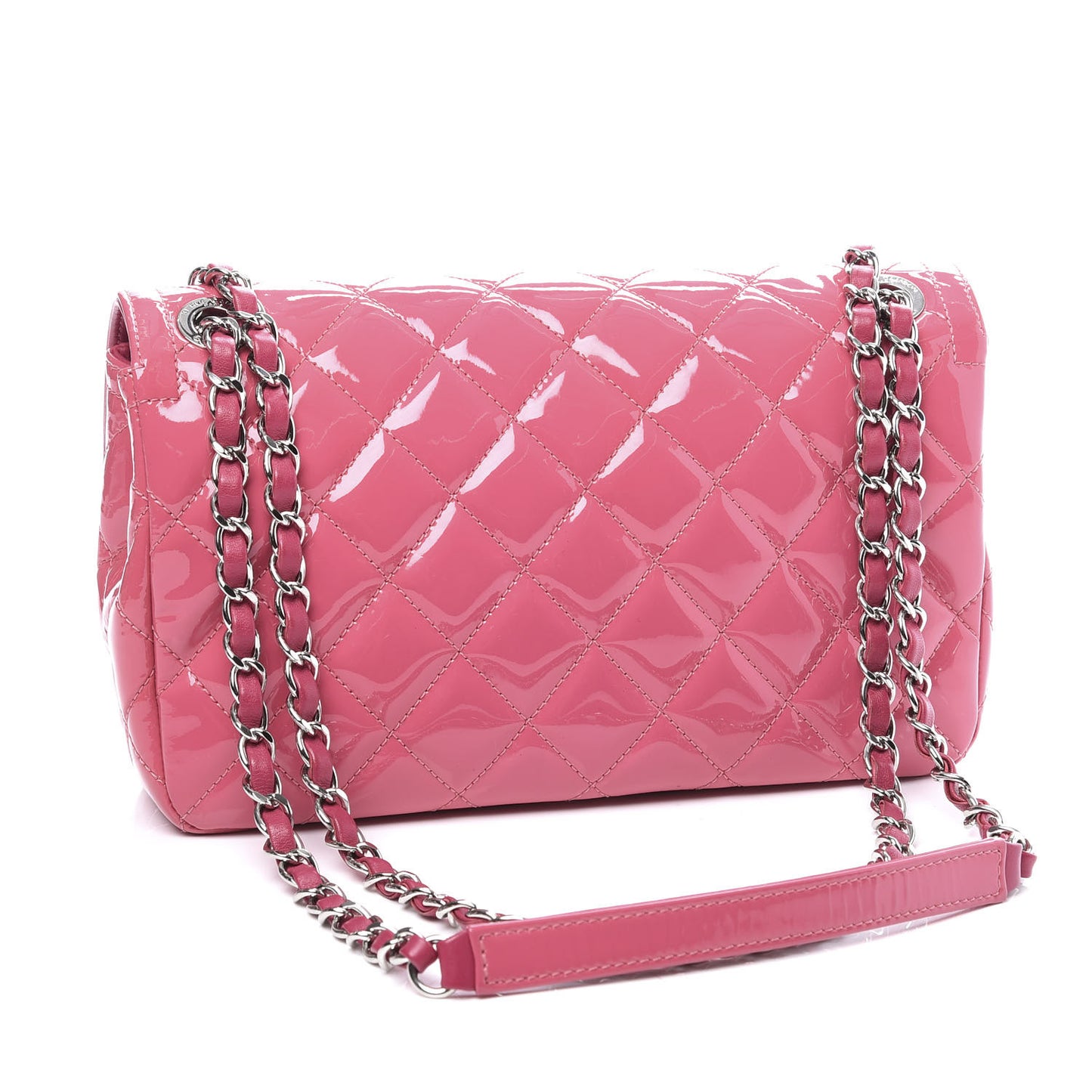 Patent Quilted Large Coco Shine Flap Pink