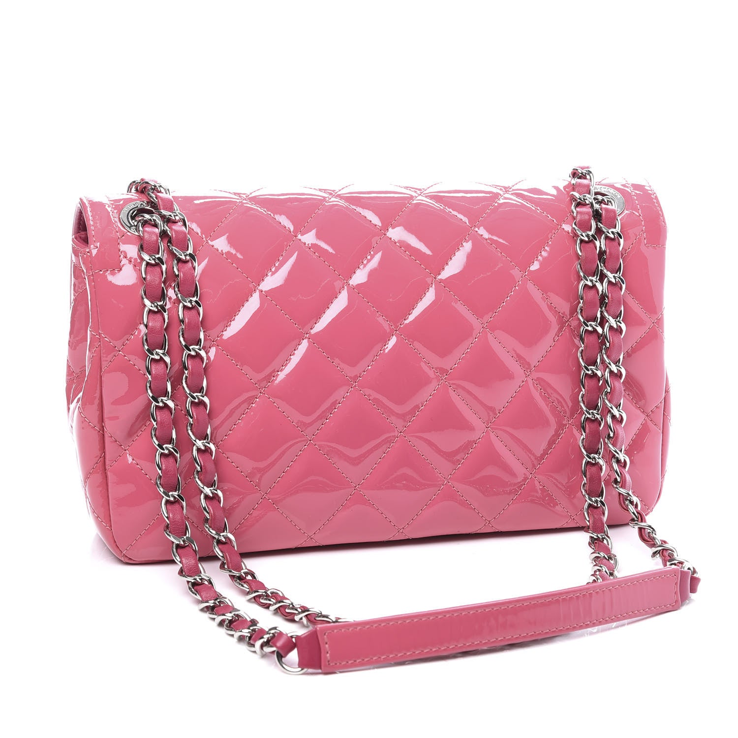 Chanel Patent Quilted Large Coco Shine Flap Pink 2 of 10