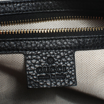 Gucci Leather Vintage Web Medium Boston Black 6 of 8
