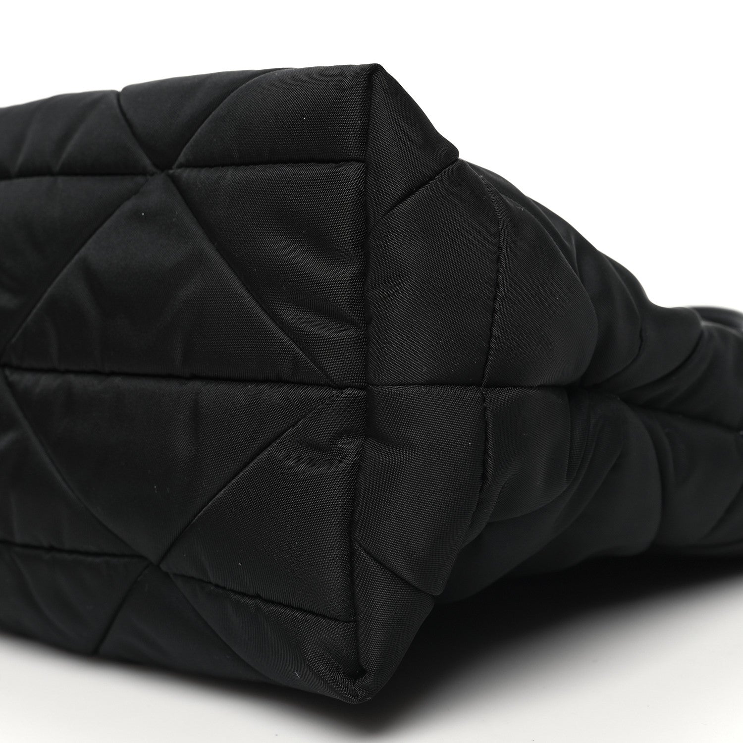Prada Re-Nylon Nappa Triangle Quilted Padded Double Handled Zip Pocket Tote Black 9 of 9