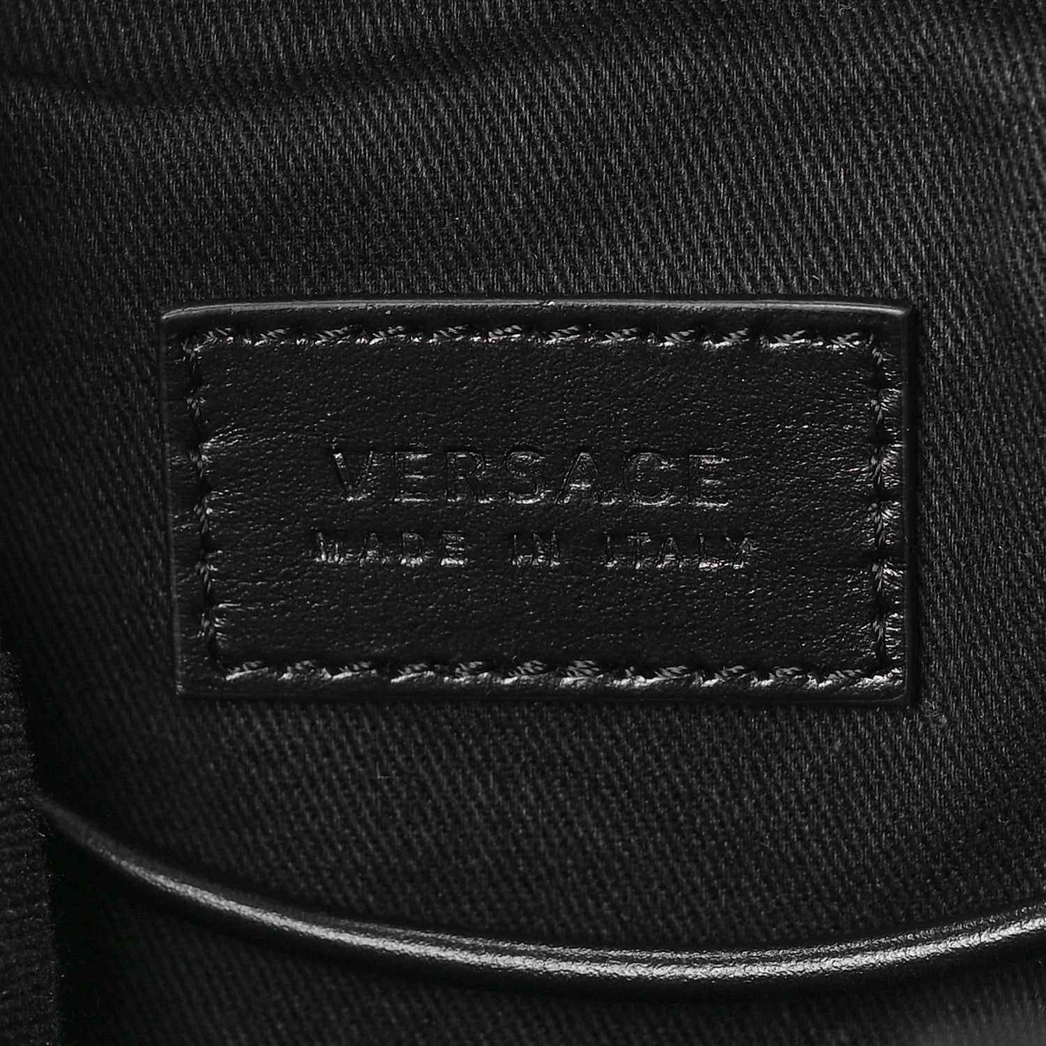 Versace Cotton Calfskin Barocco Teddy Backpack Black Gold 6 of 8