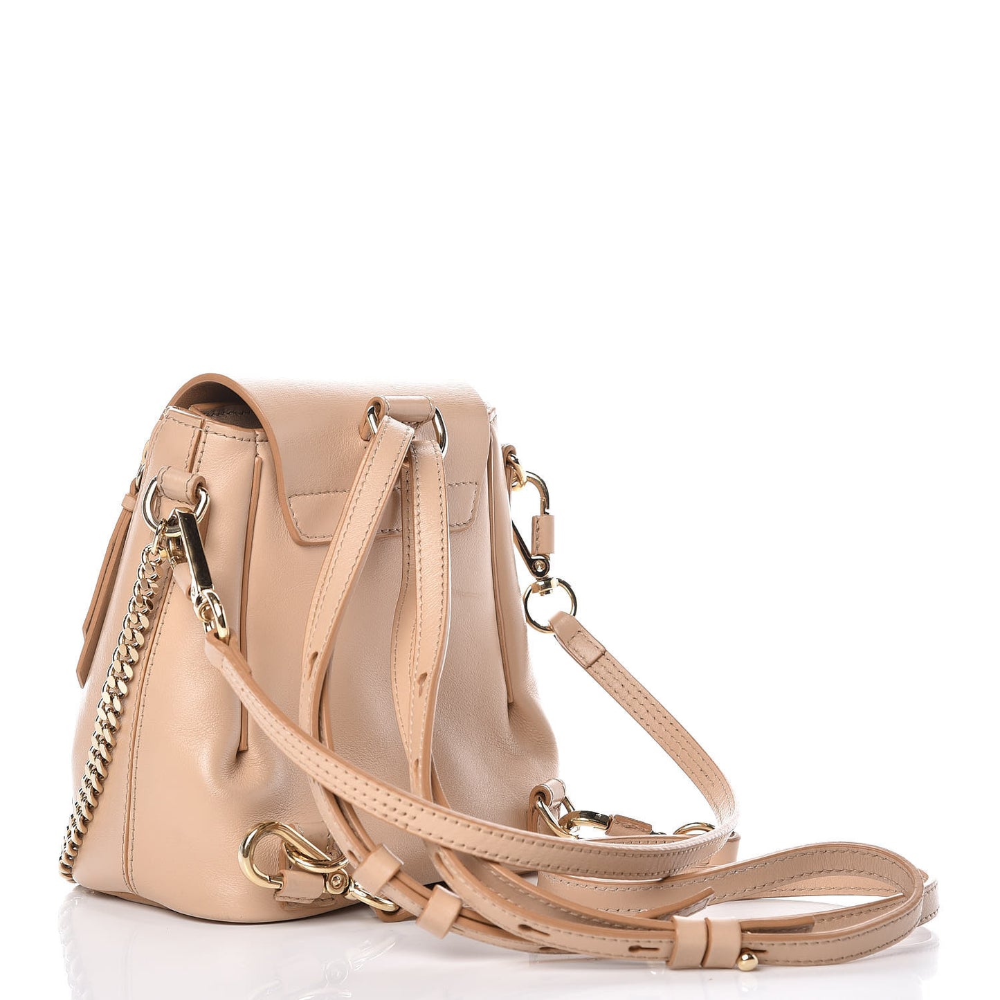 Calfskin Quilted Mini Faye Backpack Pearl Beige