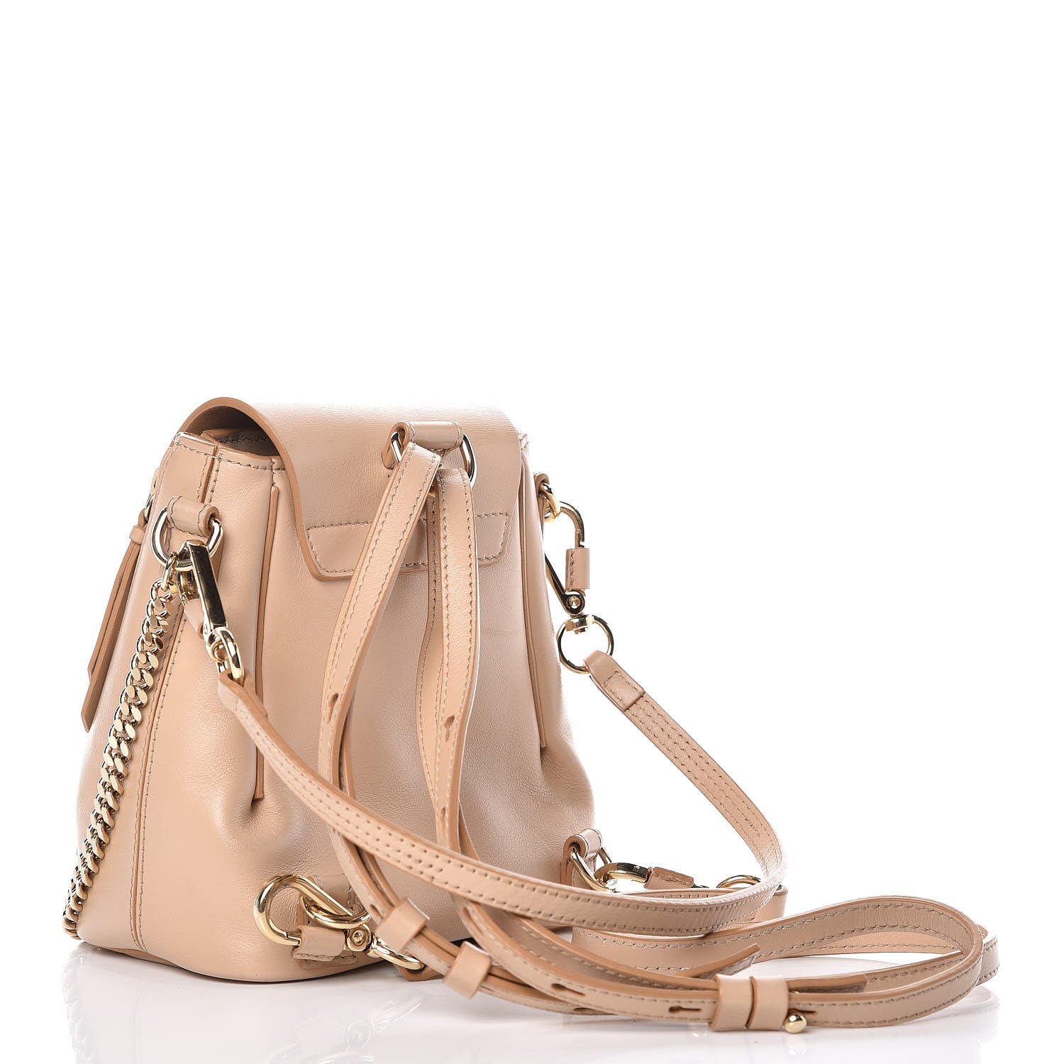 Chloe Calfskin Quilted Mini Faye Backpack Pearl Beige 3 of 10