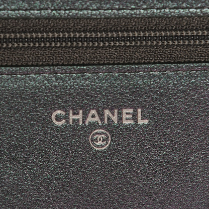 Chanel Iridescent Goatskin Quilted Wallet On Chain WOC Purple 6 of 10
