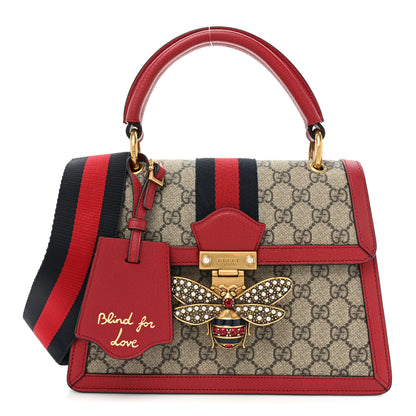 Gucci GG Supreme Monogram Small Queen Margaret Top Handle Bag Red 1 of 18