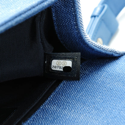 Chanel Denim Chevron Small Boy Flap Blue 9 of 9
