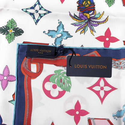 Louis Vuitton Silk Summer Square Scarf 70 White 3 of 3
