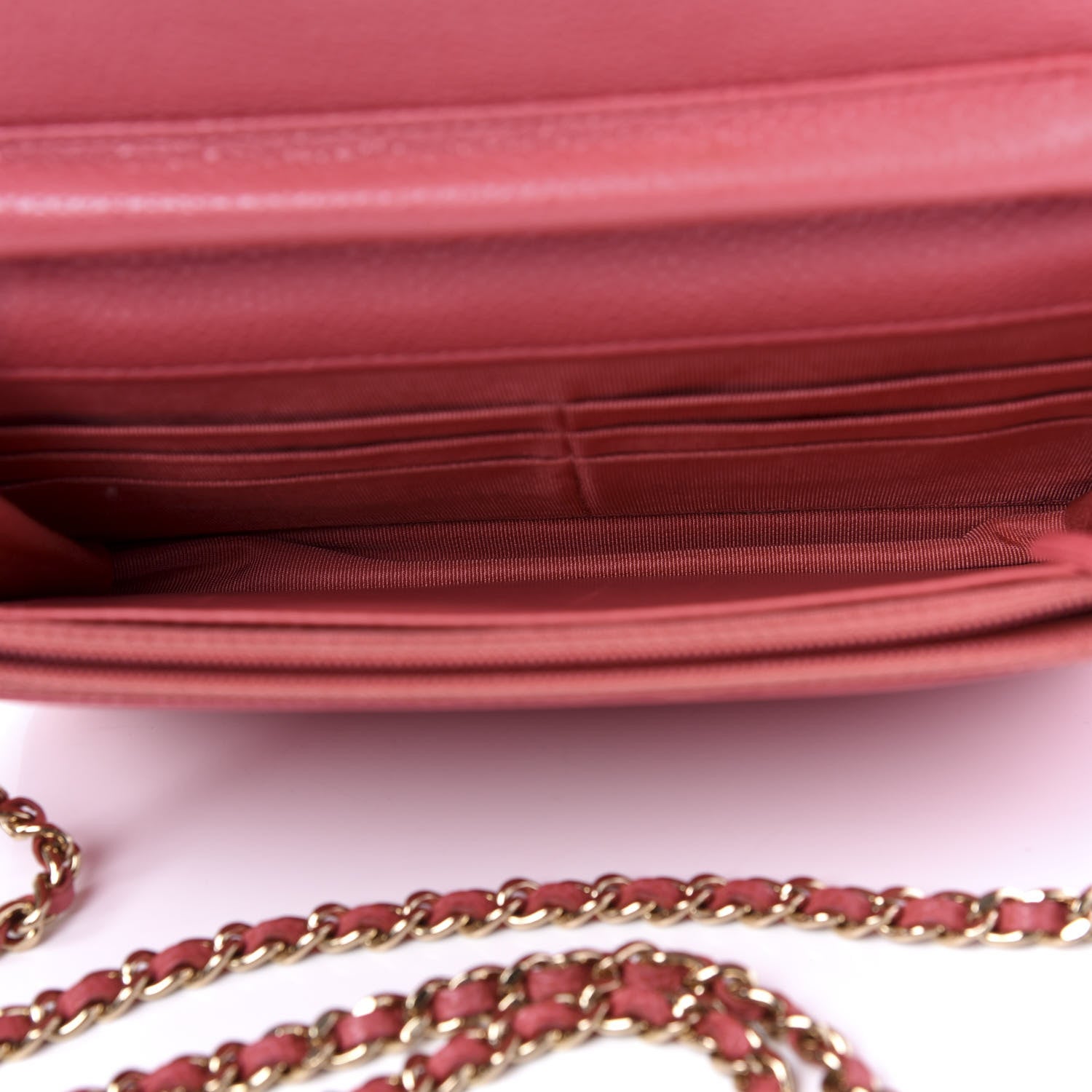 Chanel Caviar Quilted Wallet on Chain WOC Pink 5 of 9