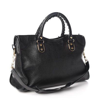 Balenciaga Chevre Gold Metallic Edge Hardware City Black 2 of 9