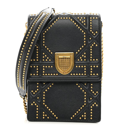 Christian Dior Lambskin Studded Vertical Diorama Black 1 of 10