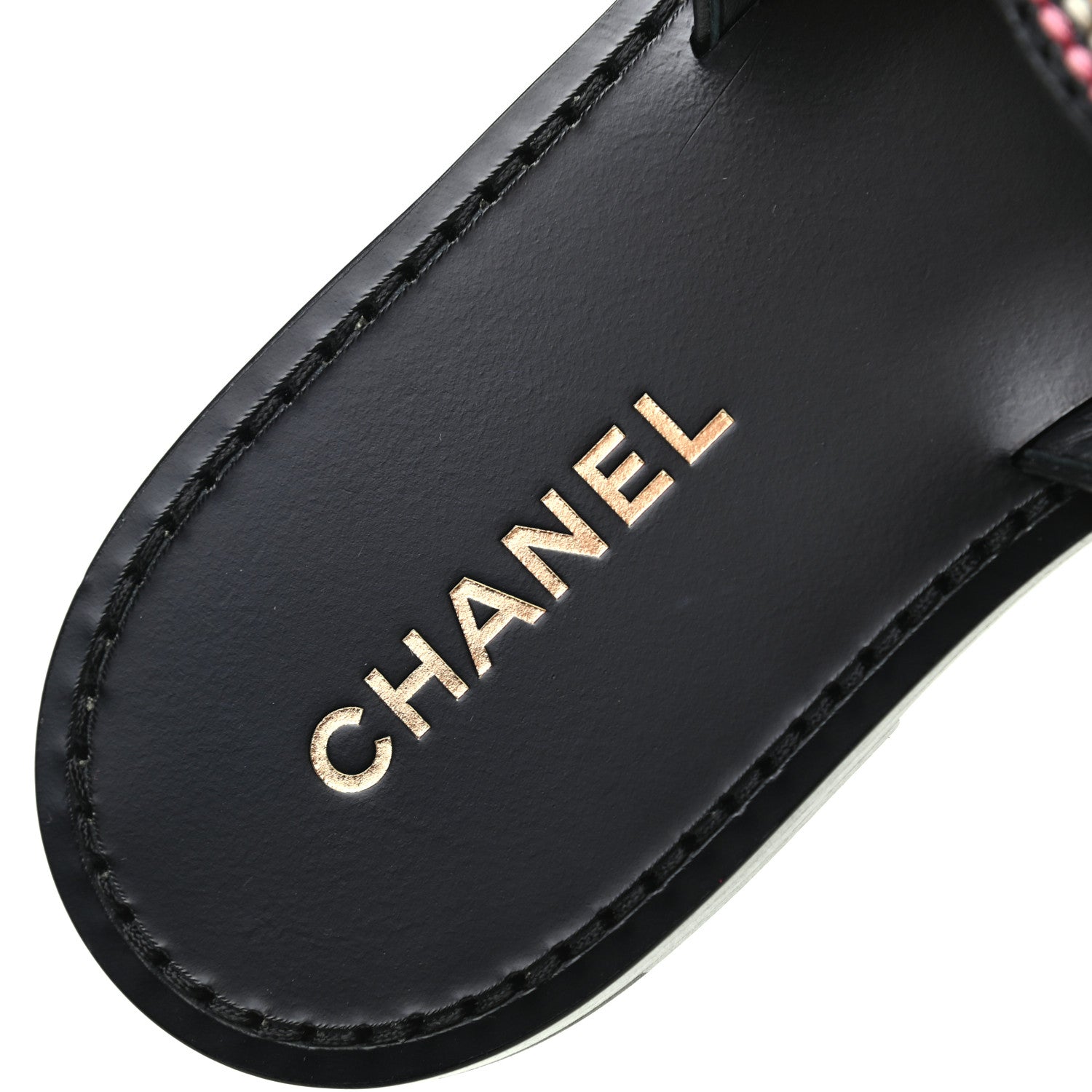 Chanel Calfskin Embroidered CC Sandal Mule 39 Black 6 of 7