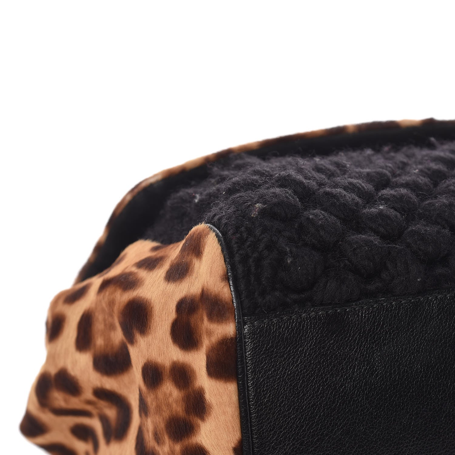 Dolce & Gabbana Calf Hair Leopard Print Knit Miss Sicily Satchel Black Naturale 10 of 20