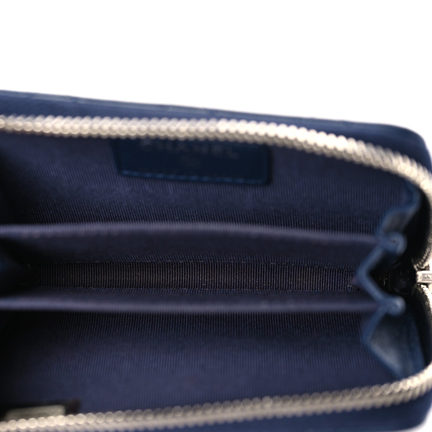 Chanel Lambskin Quilted Zip Coin Purse Dark Blue 5 of 8