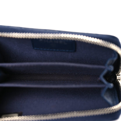 Chanel Lambskin Quilted Zip Coin Purse Dark Blue 5 of 8