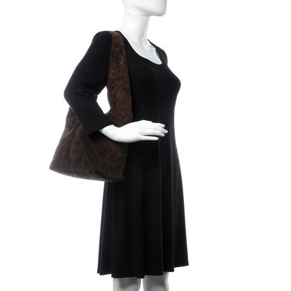 Chanel Suede Stitched Hobo Brown 2 of 10
