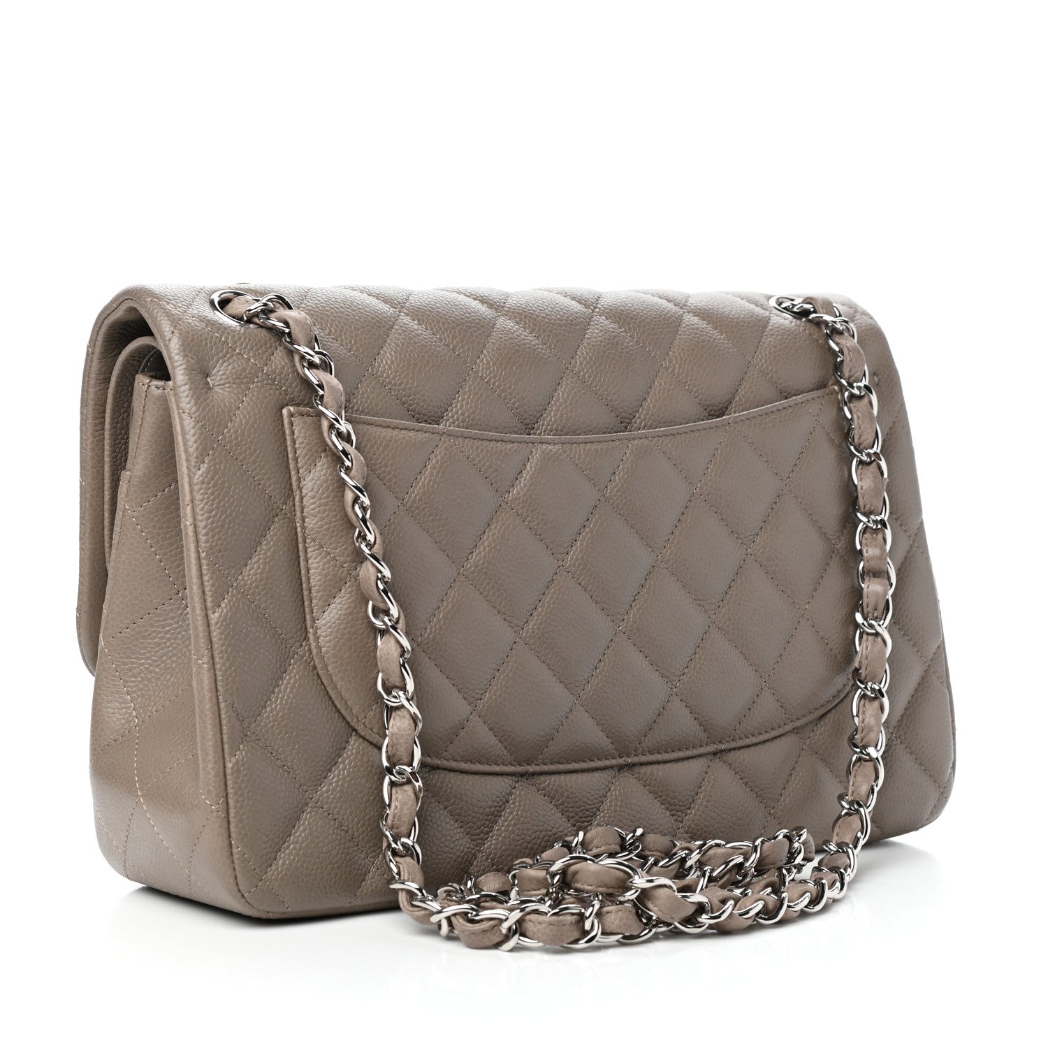 Chanel Caviar Quilted Jumbo Double Flap Taupe 3 of 10