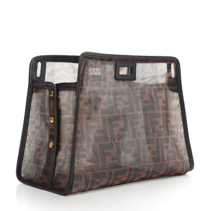 Fendi Mesh Vitello Century FF 1974 Mini Peekaboo Defender Cover Marrone Black Ebano 3 of 10