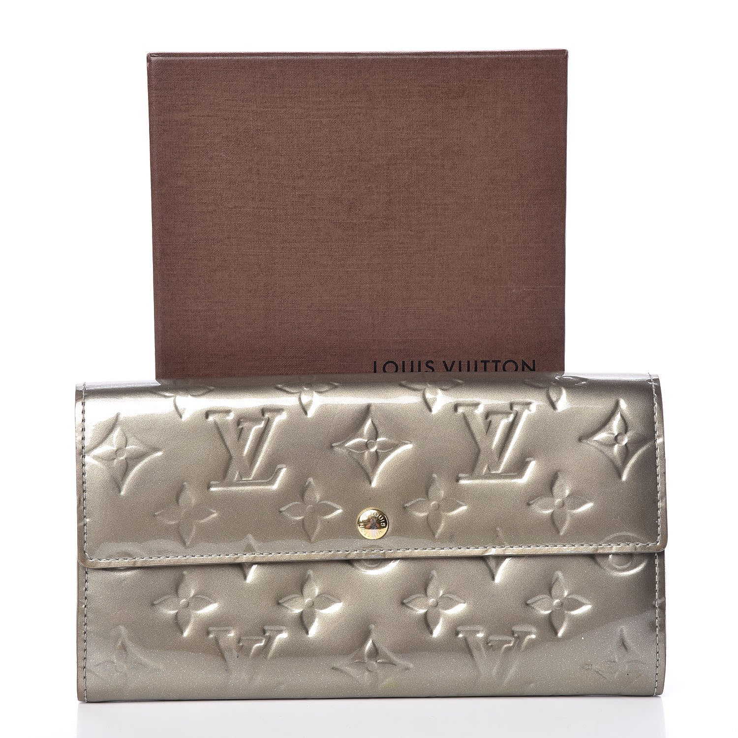 Louis Vuitton Vernis Sarah Wallet Gris Art Deco 15 of 15