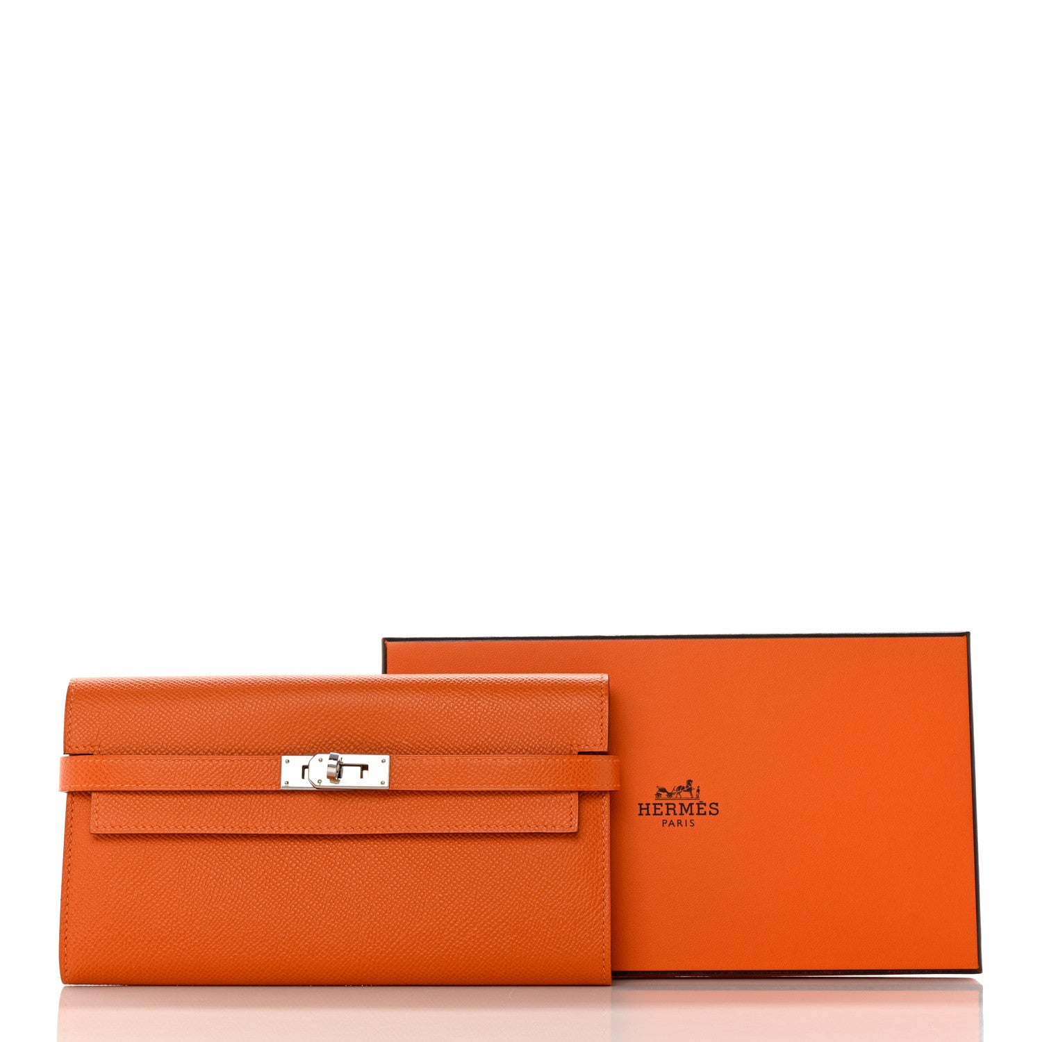 Hermes Epsom Kelly Longue Wallet Orange 9 of 9