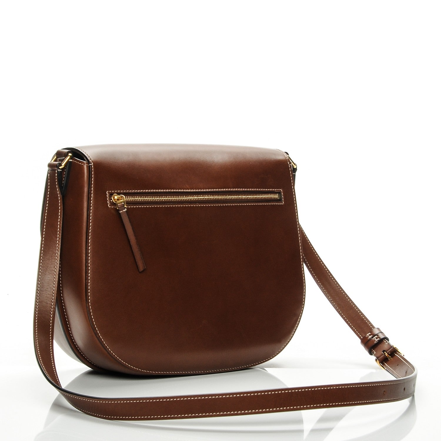 Celine Natural Calfskin Medium Trotteur Chestnut 3 of 9