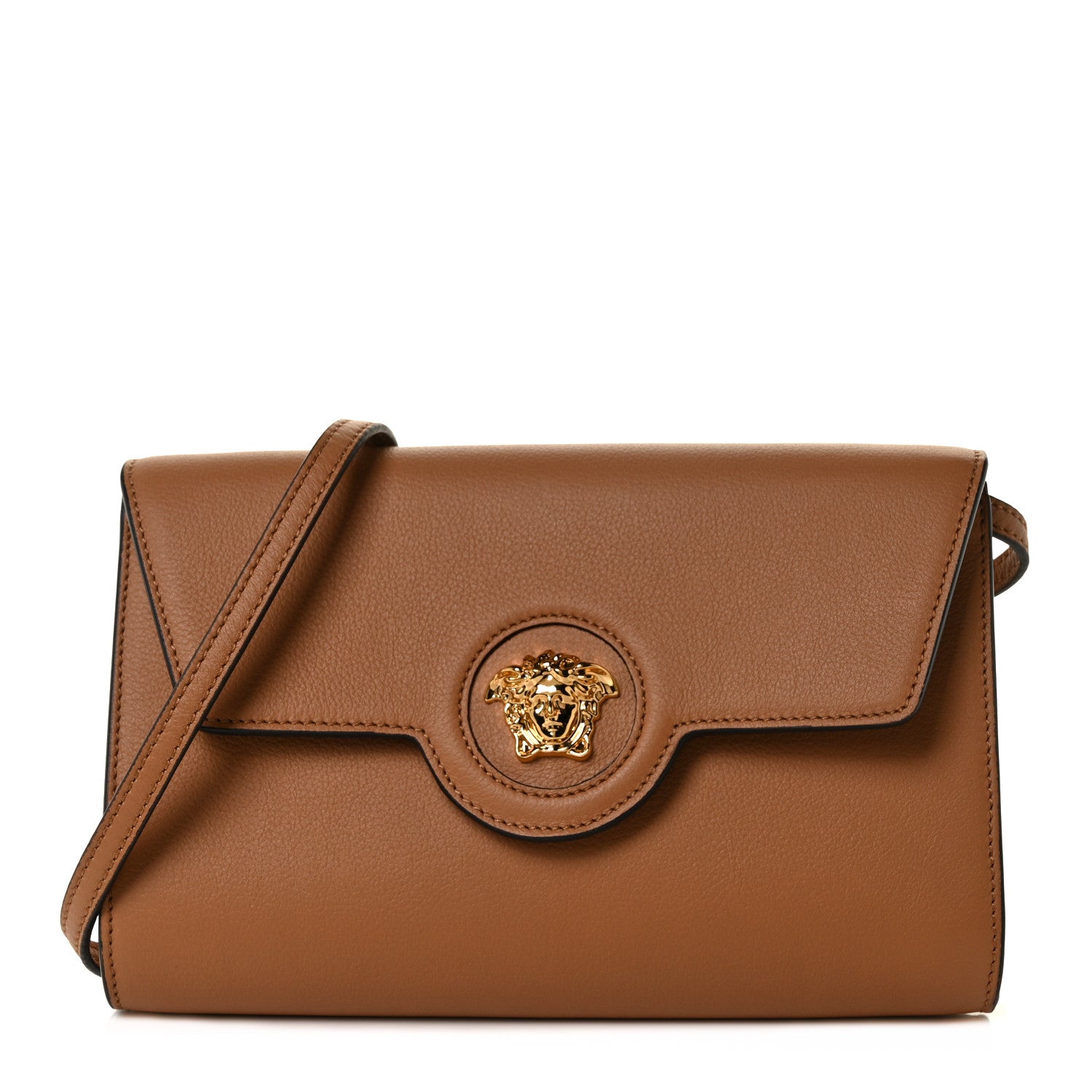 Versace Vitello Medusa Clutch Bag Brown 1 of 8
