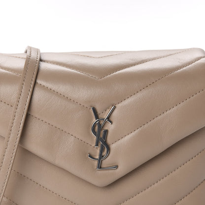 Saint Laurent Calfskin Y Quilted Monogram Toy Loulou Satchel Nude 11 of 12