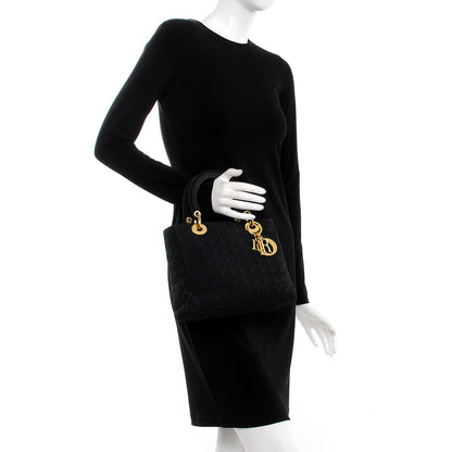 Christian Dior Nylon Cannage Medium Lady Dior Black 2 of 12