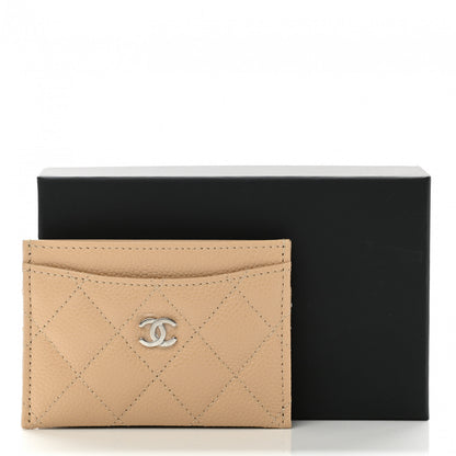 Chanel Caviar Quilted Card Holder Beige 8 of 8