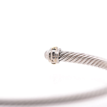 David Yurman Sterling Silver 18K Yellow Gold 4mm Cable Classics Bracelet 4 of 5