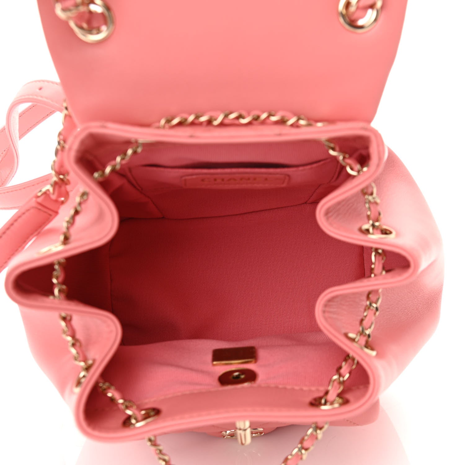 Chanel Lambskin Quilted Small Duma Drawstring Backpack Pink 5 of 11