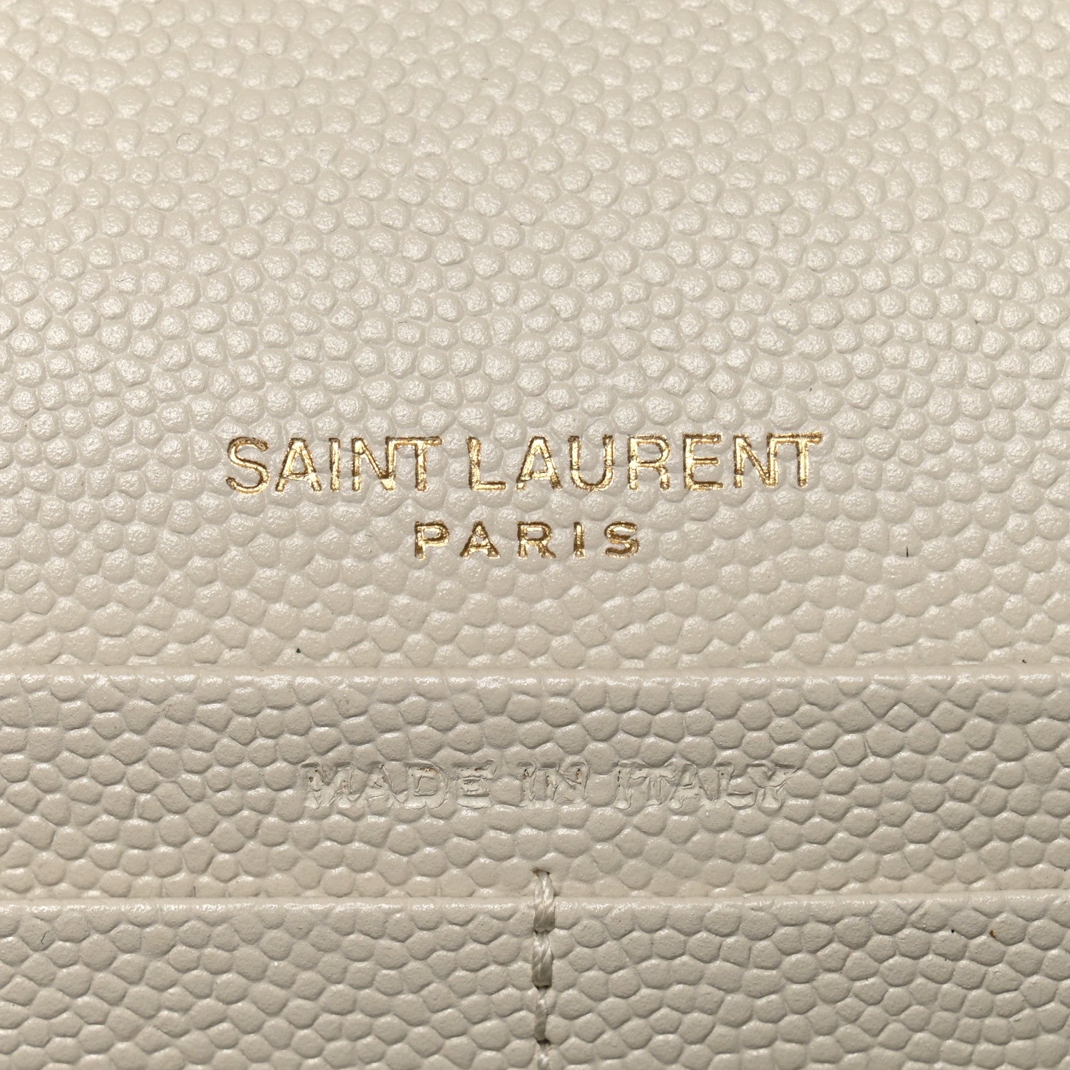 Saint Laurent Grain De Poudre Matelasse Chevron Monogram Chain Wallet Crema Soft 6 of 12