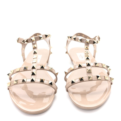 Valentino Garavani PVC Jelly Rockstud Caged Sandals 40 Poudre 3 of 9