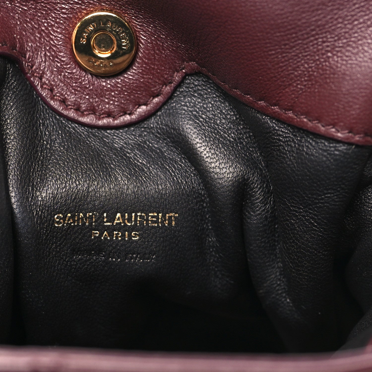 Saint Laurent Lambskin Matelasse Monogram Mini Jamie Shoulder Pouch Rouge Cabernet 6 of 9