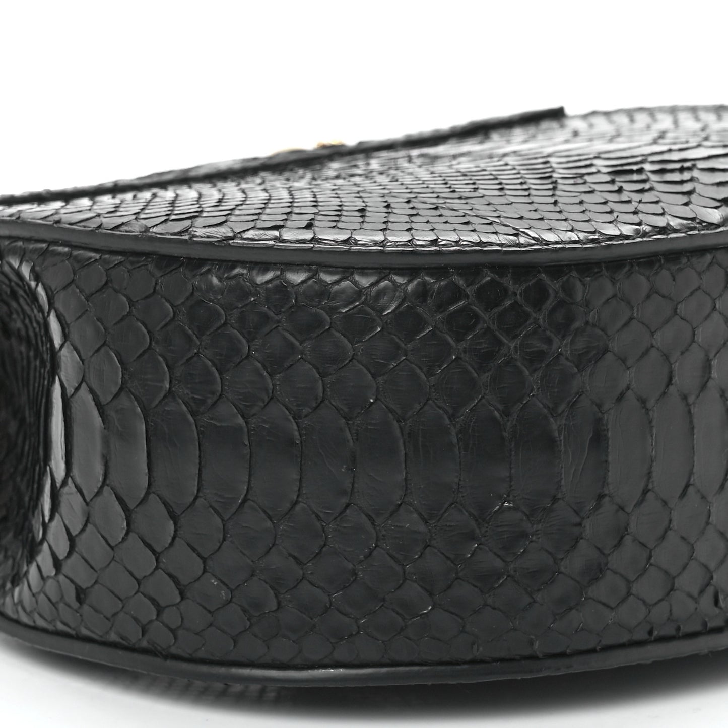 Snakeskin Drew Shoulder Bag Black