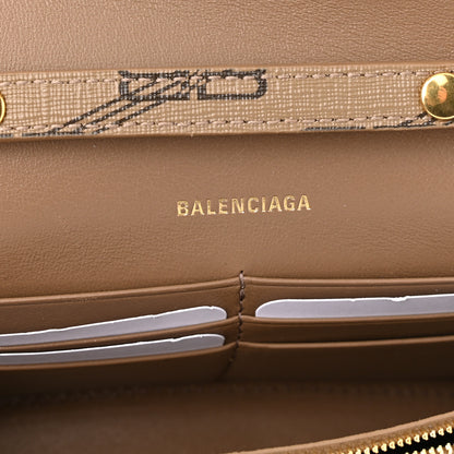 Balenciaga Coated Canvas BB Monogram Hourglass Chain Bag Beige Brown 6 of 9