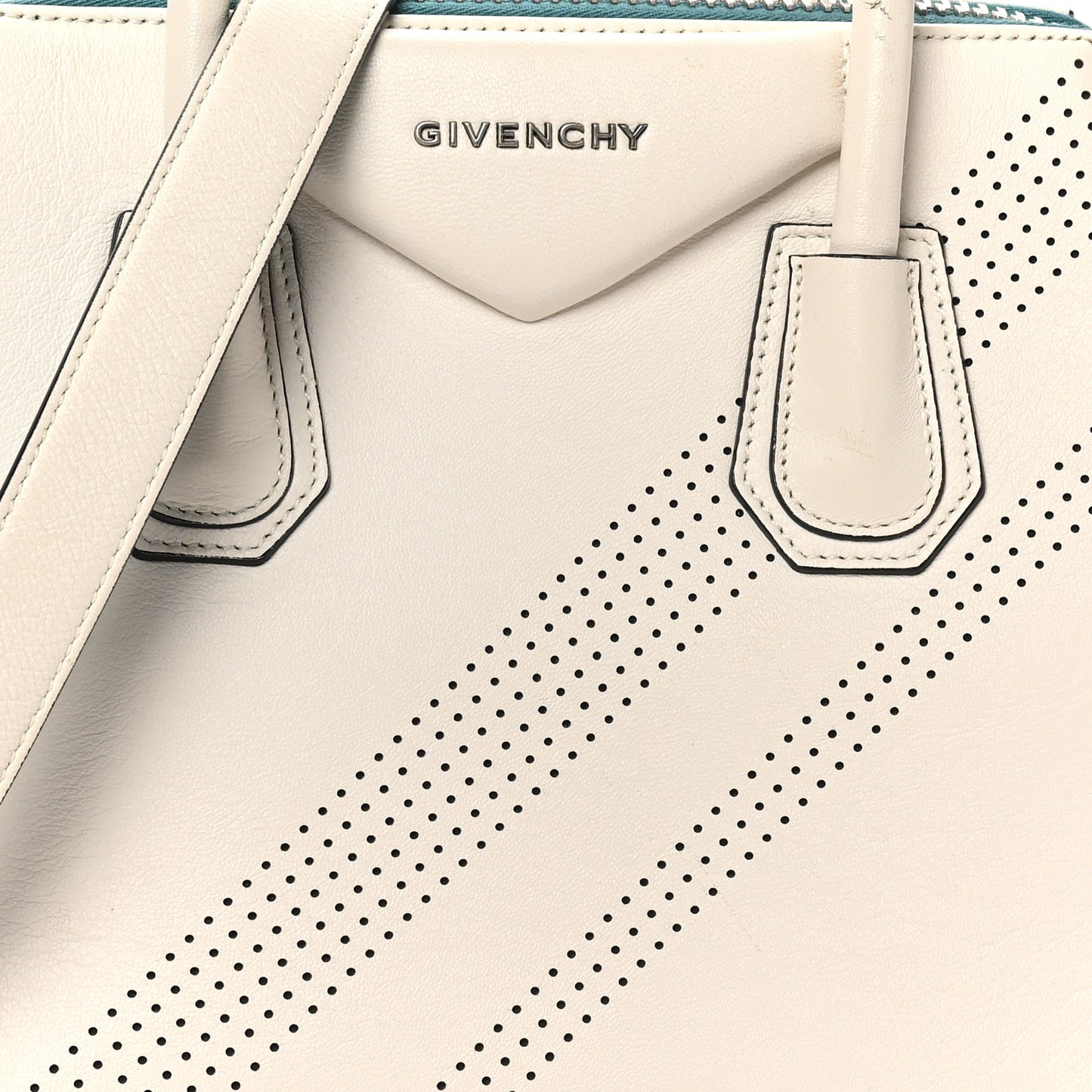 Lambskin Perforated Small Antigona White