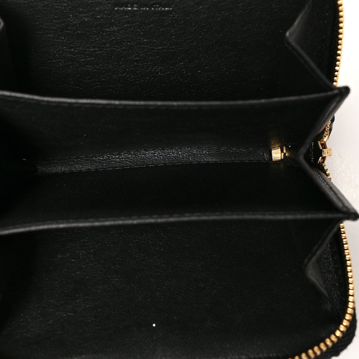 Patent Matelasse Monogram Vicky Zip Around Card Case Black