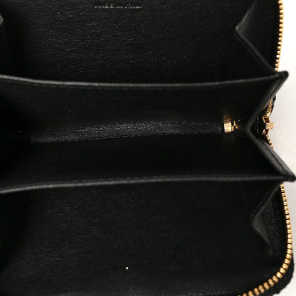 Saint Laurent Patent Matelasse Monogram Vicky Zip Around Card Case Black 5 of 7