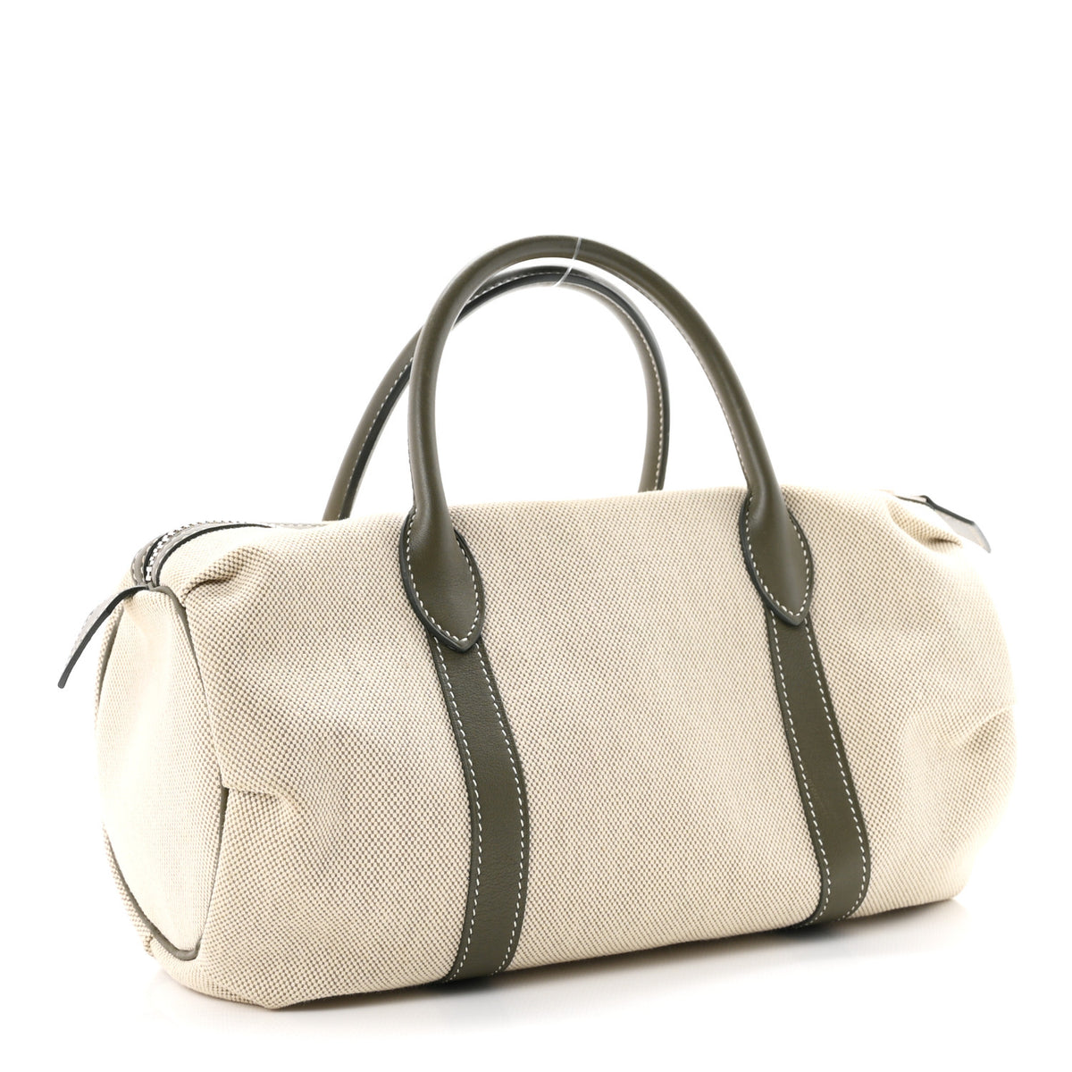 Hermes Toile Natural Barenia Polochon Mademoiselle Bag 3 of 10