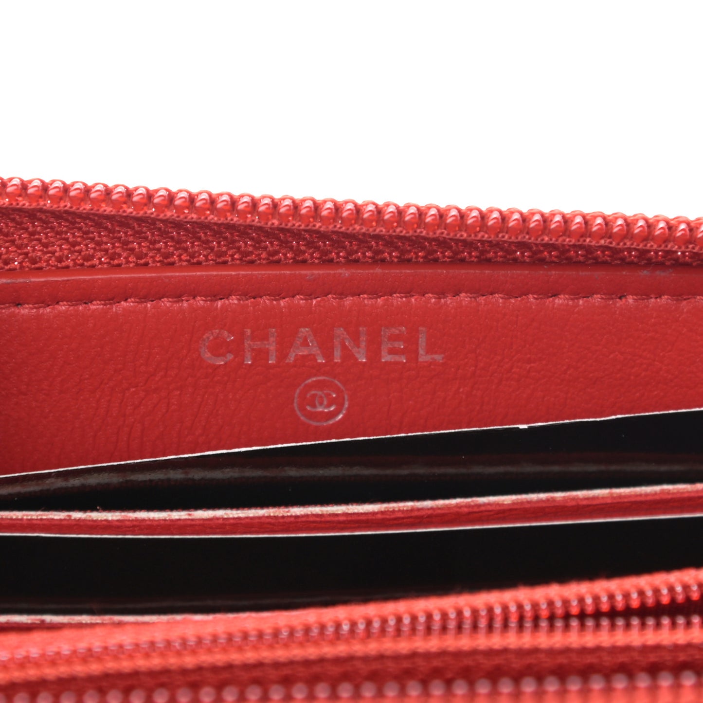 Lambskin Quilted Boy Zip Around Coin Purse Wallet Red