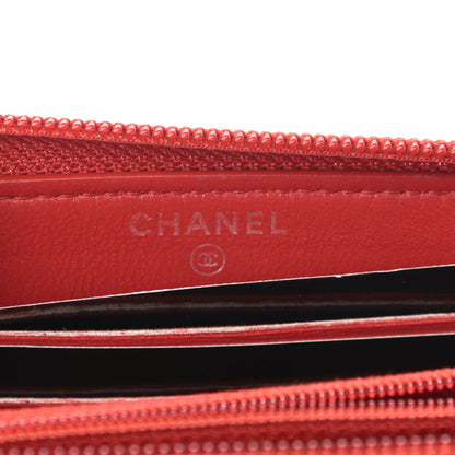 Chanel Lambskin Quilted Boy Zip Around Coin Purse Wallet Red 6 of 9