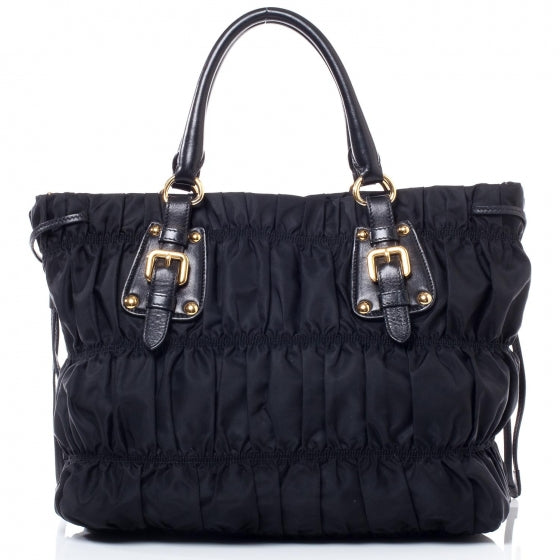 Tessuto Nylon Gaufre Tote Nero Black