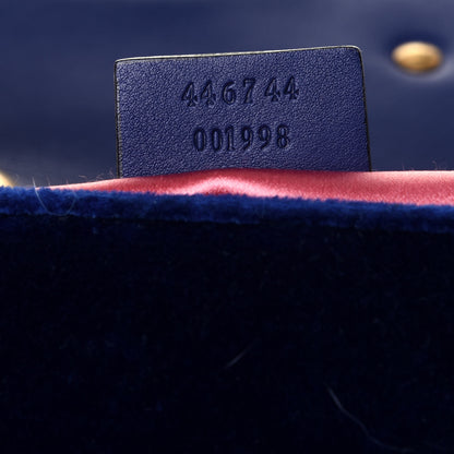 Gucci Velvet Matelasse Mini GG Marmont Shoulder Bag Cobalt Blue 6 of 10