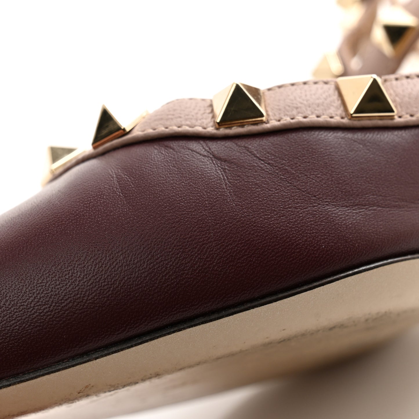 Nappa Rockstud Ankle Strap 65mm Pumps 38 Rubino Poudre